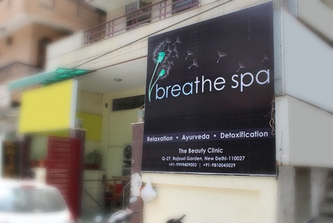 Backlit Hoarding Designing And Printing For Breathe Spa