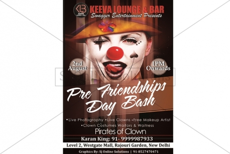 Creative Design For Clown Party At Club Keeva