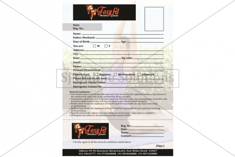Registration Form Design For Foxy Fit
