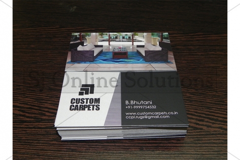 Visiting Cards Designing And Printing For Custom Carpets Pvt. Ltd.